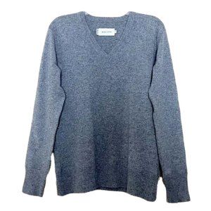 wings + horns Wool Cashmere V-neck Sweater Men's Small Neutral Minimalist